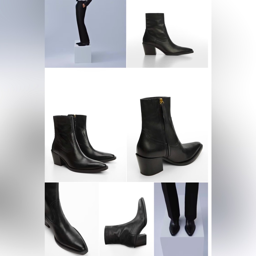 Mango Botin 619 Coa Bootie NEW without box BLACK sz8